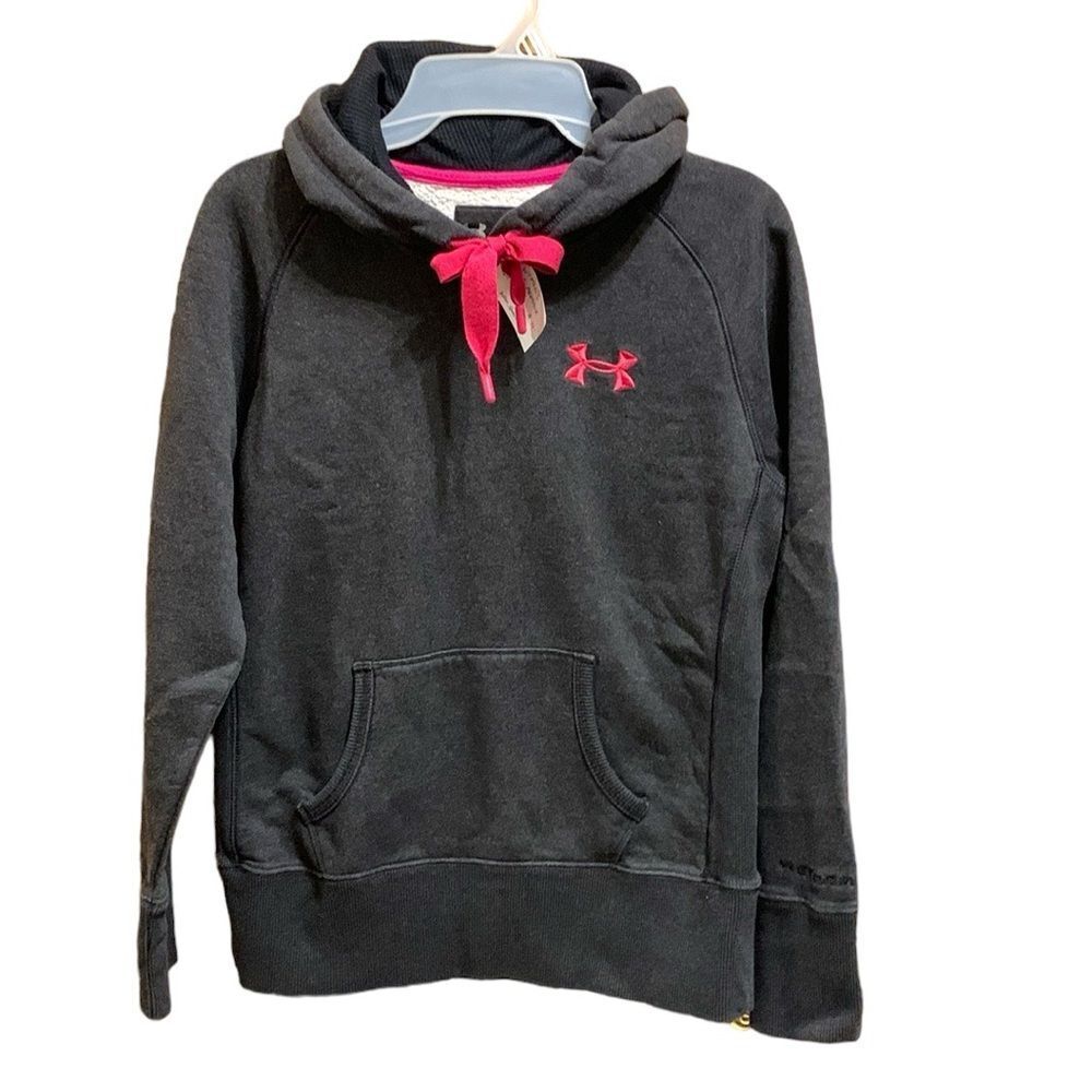 Under Armour Storm Women’s Grey Hot Pink Gray Athletic Hoodie Sweatshirt Size XS
